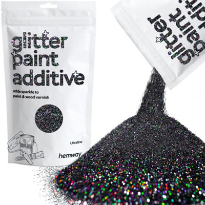 Hemway Glitter For Paint AdditiveBlack Holographic Ultrafine Size Flakes 100G Interior Exterior Mix Into Emulsion Paint from B&Q