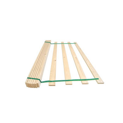 Small Double 4Ft 1212mm Pine Bed Slats -11 Slat Webbed Set from B&Q