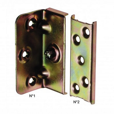 Bed Connecting/connector Corner Fixing Brackets Steel Plate System Manufactured From Steel Yellow Galvanised- 90mm Height from B&Q