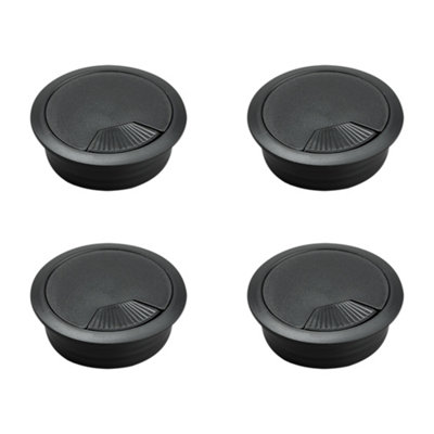 Cable Grommet 60mm Black Outlet Desk Tidy Insert Plastic Cable Organiser Set Of 4 from B&Q