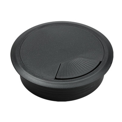 Cable Grommet 80mm Black Outlet Desk Tidy Insert Plastic Cable Organiser Set Of 4 from B&Q