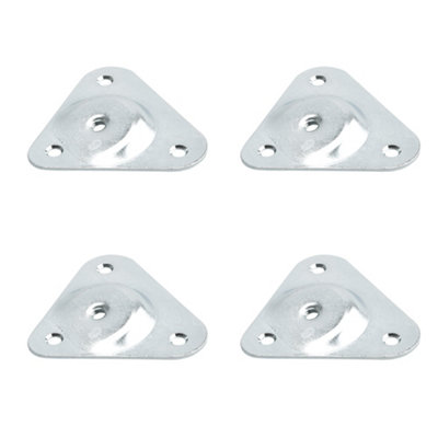 M8 Triangular Furniture (90 Degree Angle) Fixing Plates Flat Design Ideal To Attach Furniture Feet Or Table Legs from B&Q