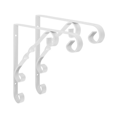B&Q Uranus Style Antique Decorative Wall Brackets 200Mm X 200Mm - 2 Pack White