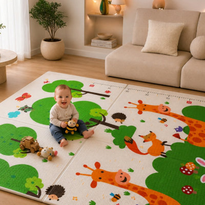Kidoola Reversible Large Style 1 Baby Play Mat 200 X 80 X 1 CmSoft PlaymatPerfect For CrawlingTummy Time For KidsToddlers from B&Q