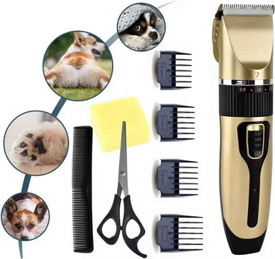  - Dog Clippers Cordless Dog Grooming Clippers Rechargeable Pet Hair Trimmer Professional Dog Grooming Kit With 4 Comb Guides