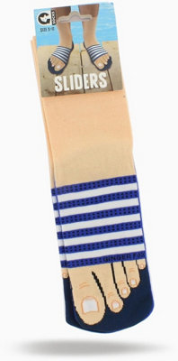 Ginger Fox Games Ltd(Hacche Retail Ltd) Blue/White Slider Socks - Image 3