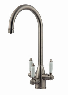 Clearwater Krypton Tri Spa Kitchen Filter Tap Filtered Water & Cold & Hot Brushed Nickel PvdKr2Bn from B&Q