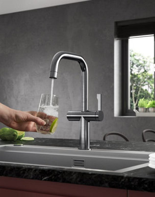 Clearwater Mariner Kitchen Filter Tap Filtered Water & Cold & Hot Brushed Nickel PvdMal10Bn from B&Q