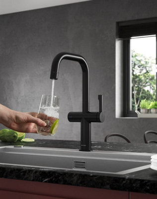 Clearwater Mariner Kitchen Filter Tap Filtered Water & Cold & Hot Matt Black PvdMal10Mb from B&Q