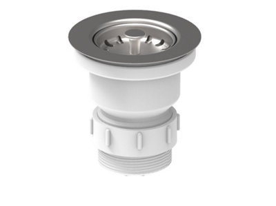 B&Q -  Kitchen Sink Belfast 60mm Basket Strainer Waste Polished Stainless SteelWrpc