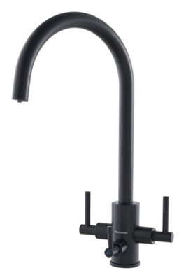 Clearwater Stella Tri Spa Kitchen Filter Tap Filtered Water & Cold & Hot Matt Black PvdSt2Mb from B&Q