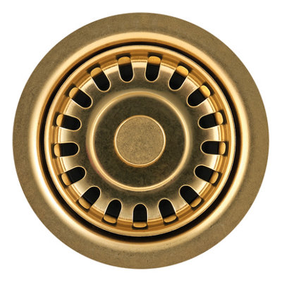 B&Q -  60mm Kitchen Sink Basket Strainer Waste Artisan Brass PvdW60Ab