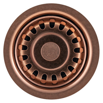 B&Q -  60mm Kitchen Sink Basket Strainer Waste Regency Copper PvdW60Rc