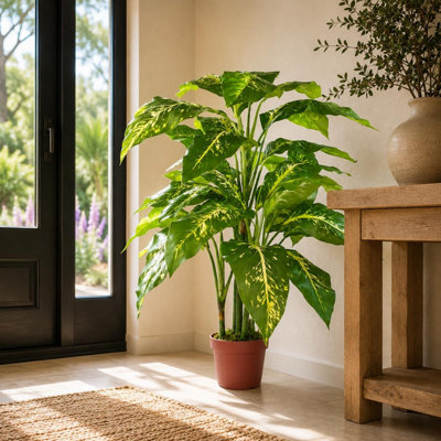 Leaf Black 100Cm Fox's Aglaonema (Spotted Evergreen) Tree Artificial Plant Large