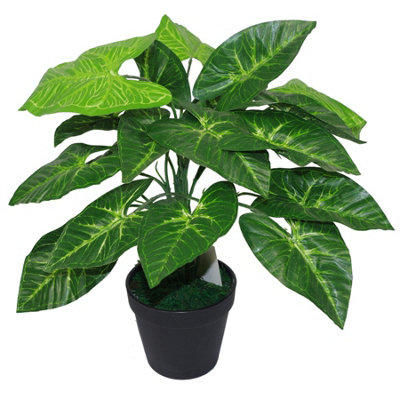 Leaf Dark Taro Artificial Plant Pot 45cm - Green - Image 8