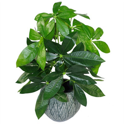 Leaf Artificial Foliage Plant Pot 50Cm Artificial Money Tree Plants from B&Q