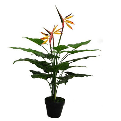 Artificial Bird of Paradise Plant Strelitzia 70cm Orange - Leaf - Image 11