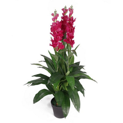 Leaf Artificial 100Cm Cymbidium Orchid Plant - Extra Large Pink