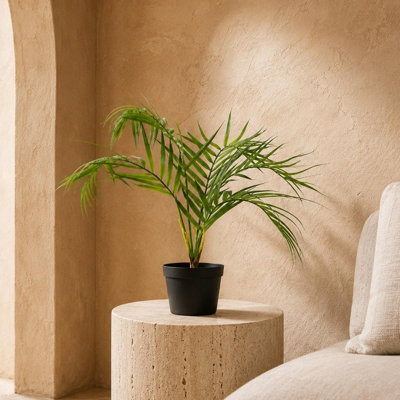 Leaf Artificial Palm Tree 50cm - Green/Black - Image 7