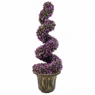 Leaf 90Cm Large Spiral With Decorative Planter Purple