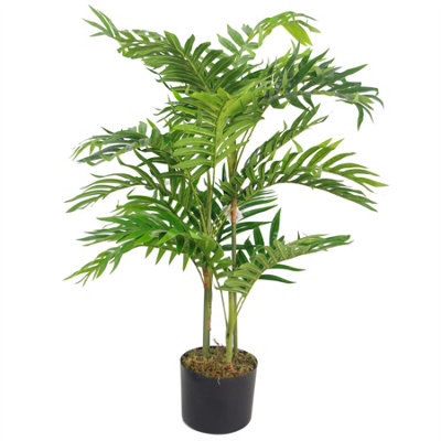 B&Q -  80Cm Premium Artificial Mini Palm Tree With Pot