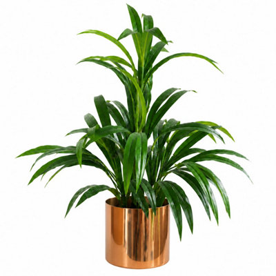 B&Q - 65Cm Artificial Bamboo  Shrub With Brushed Copper Planter