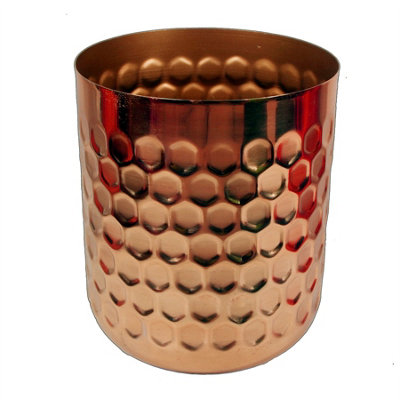 Leaf Honeycomb Metal Planter - Copper Orange - 18cm - Image 7