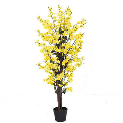 Leaf 120Cm Artificial Yellow Blossom Tree - Image 9