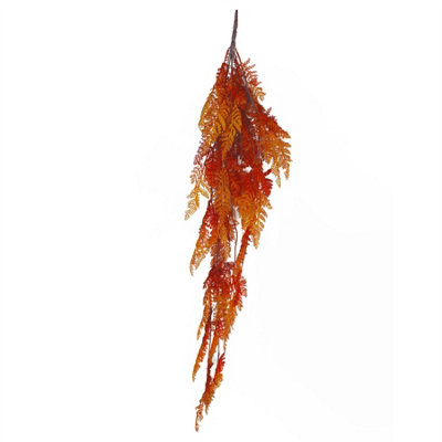 Leaf Orange Artificial Hanging Maidenhair Fern Plant Autumn 100Cm
