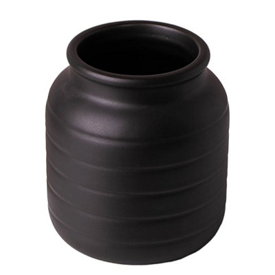 Leaf Ceramic Plant Vase Pot Flower Planter Black 13 X 13 X 14Cm from B&Q