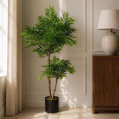 B&Q -  Artificial Ficus Tree Plant 100Cm Ruscus Ficus Trunk