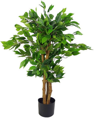 B&Q -  Artificial Ficus Tree Plant 90Cm Evergreen Trunk