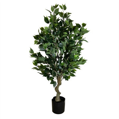 Leaf Artificial Realistic Artificial Ficus Tree / Plant Bush Ficus 100Cm