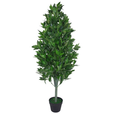 Leaf Realistic Artificial Bay Cone Laurel Topiary 120Cm