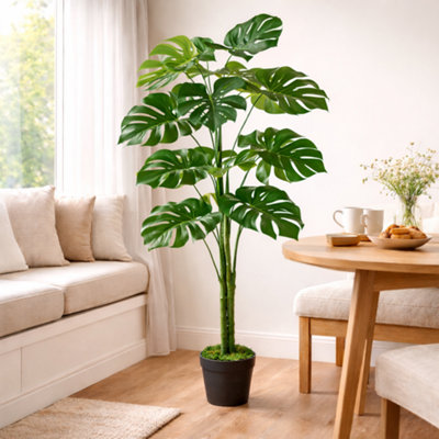 120Cm Leaf Realistic Artificial Monstera Cheese Plant from B&Q