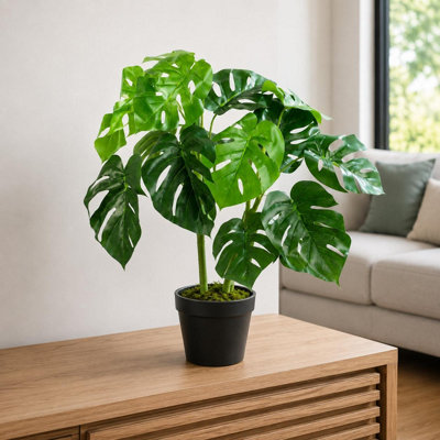 B&Q - 80Cm  Realistic Artificial Monstera Cheese Plant
