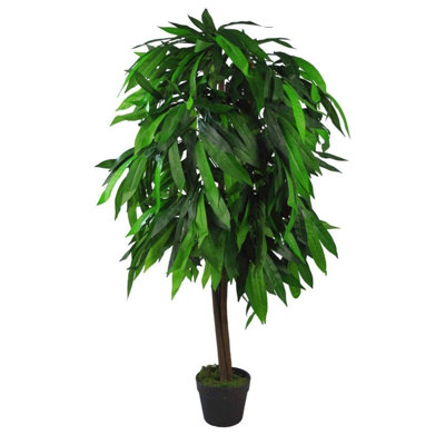 Leaf Green Mango Artificial Tree 4ft - Realistic Foliage - 120 x 70 x 70cm - Image 8