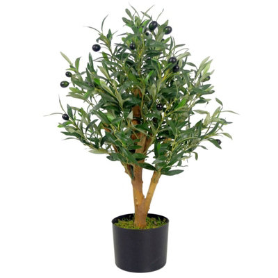Leaf Design UK Realistic Artificial Olive Tree in Black Plastic Pot 65cm, AZ-OLIVE - Image 7