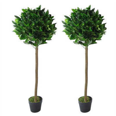 Blue Pirate Green Pair Artificial Bay Topiary Trees 120Cm Trunk - Image 6