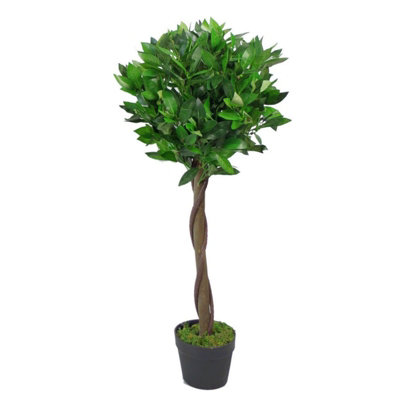 Leaf Black Uk Artificial Bay Laurel Topiary Tree Trunk 90Cm