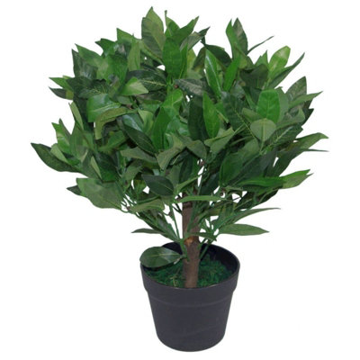 Leaf Unisex Green 50Cm Design Uk Artificial Realistic Bay Laurel Topiary Ball Tree In - Image 7