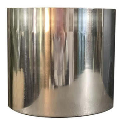 Leaf Modern Metal Planter - Polished Silver Finish - 18cm High - Image 5