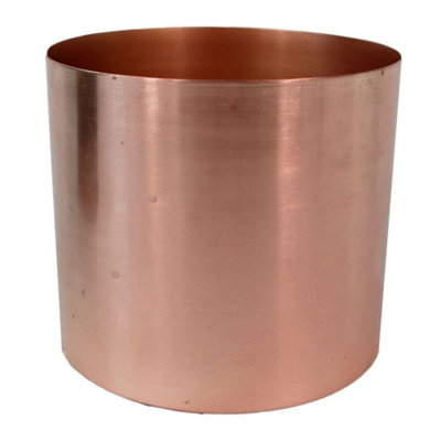 Leaf Modern Metal Planter Planter Polished Copper Colour H Made 18Cm