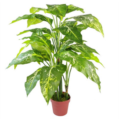 Leaf Artificial Tree Plant - Fox Aglaonema Evergreen - 100cm Green - Image 7
