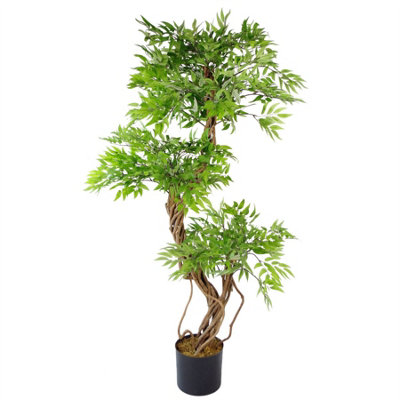 Leaf 140Cm Realistic Artificial Japanese Fruticosa Tree Ficus Tree from B&Q