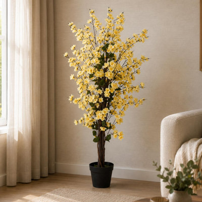 Leaf Design UK 120cm Artificial Yellow Blossom Tree - Image 10