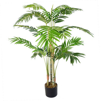 Leaf Tropical Artificial Dracaena Palm Plant, Light Green, 120cm - Image 7