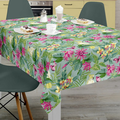 Just So Home Tropical Paradise Pvc Tablecloth Garden Kitchen Outdoor (135Cm Round) from B&Q