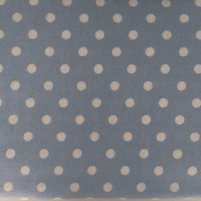  - Just So Home Luxury Brushed Cotton Flannelette Flat Sheet (Blue Polka DotSingle)