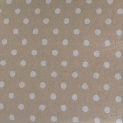  - Just So Home Luxury Brushed Cotton Flannelette Fitted Sheet (Natural Polka DotKing)